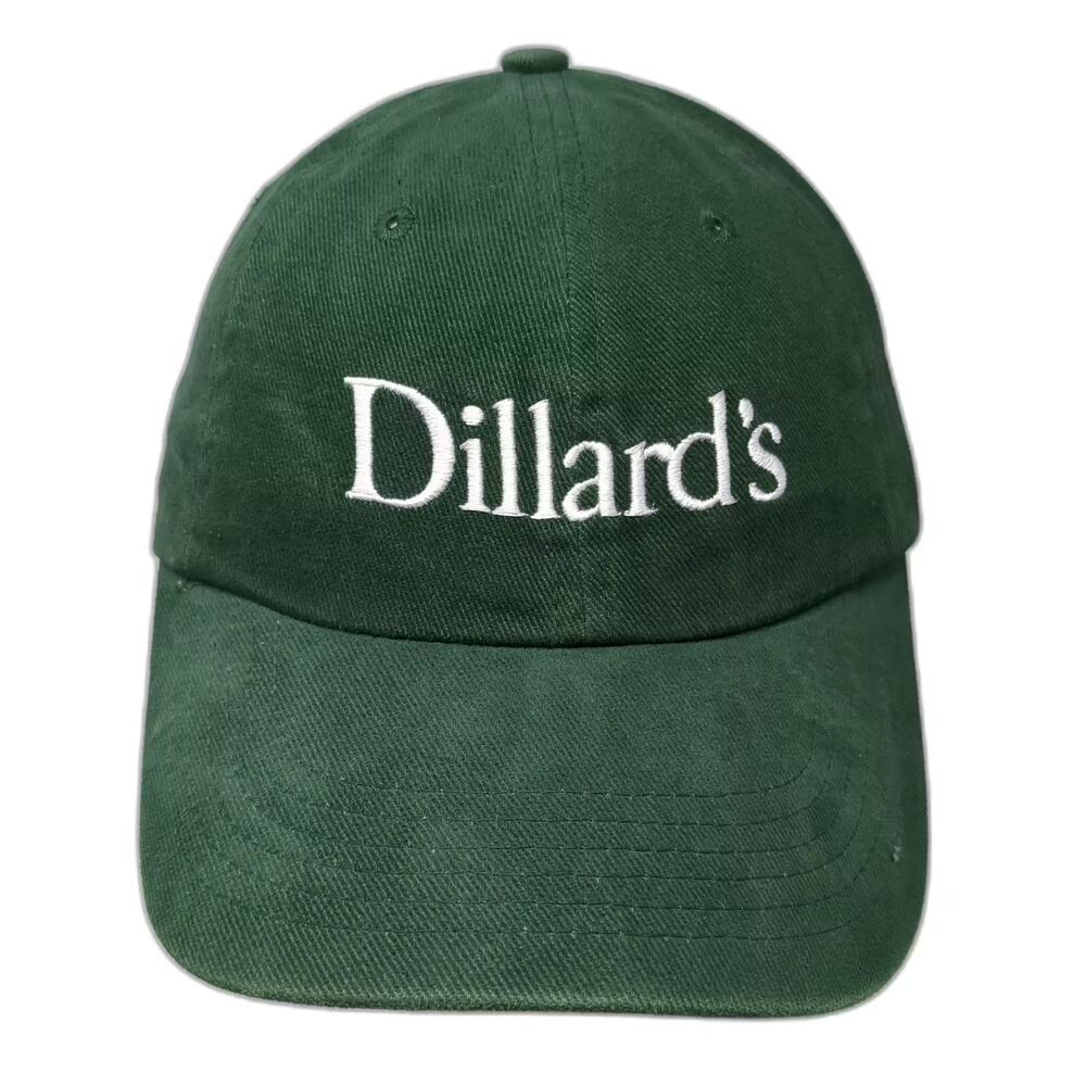 Falcon Dillard's Baseball Cap Green White OS Embroidered Slideback Cotton Hat